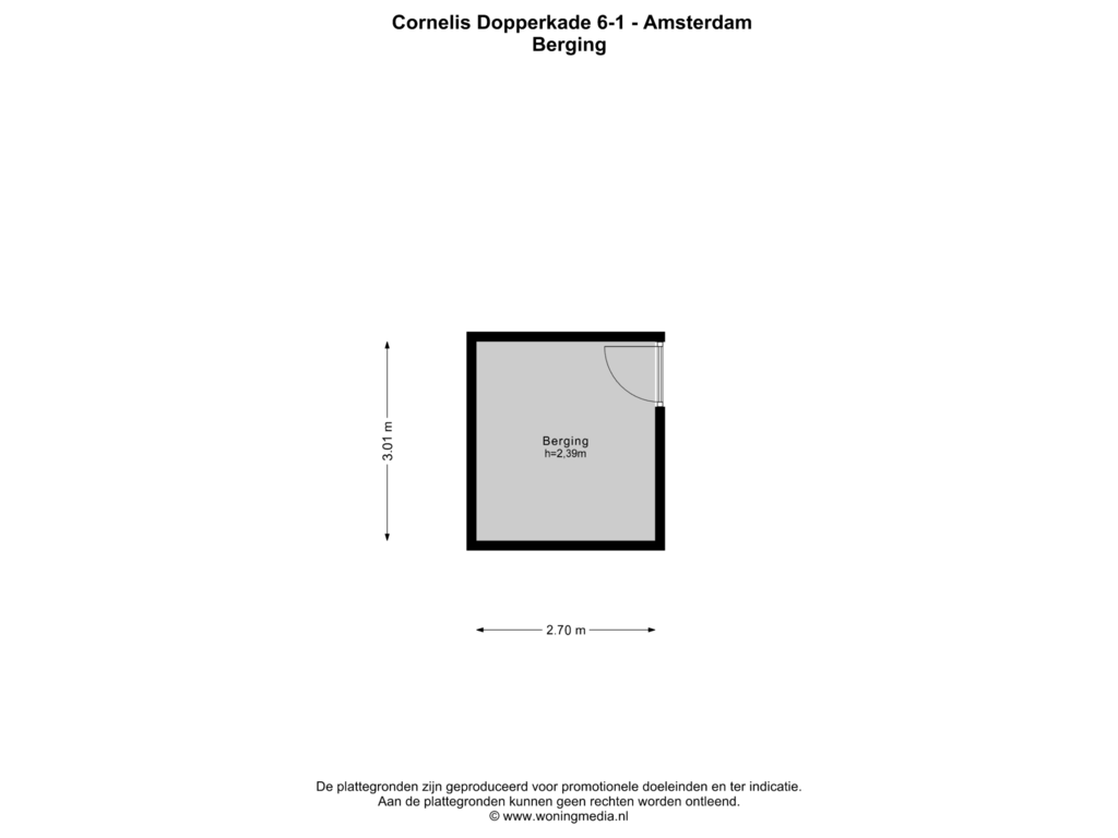 Bekijk plattegrond van Berging van Cornelis Dopperkade 6-1