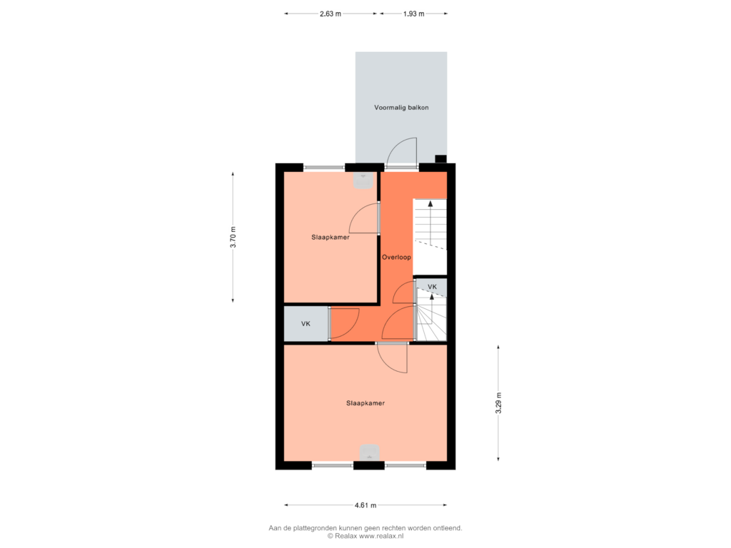 View floorplan of Verdieping 1 of Jacob Obrechtstraat 5