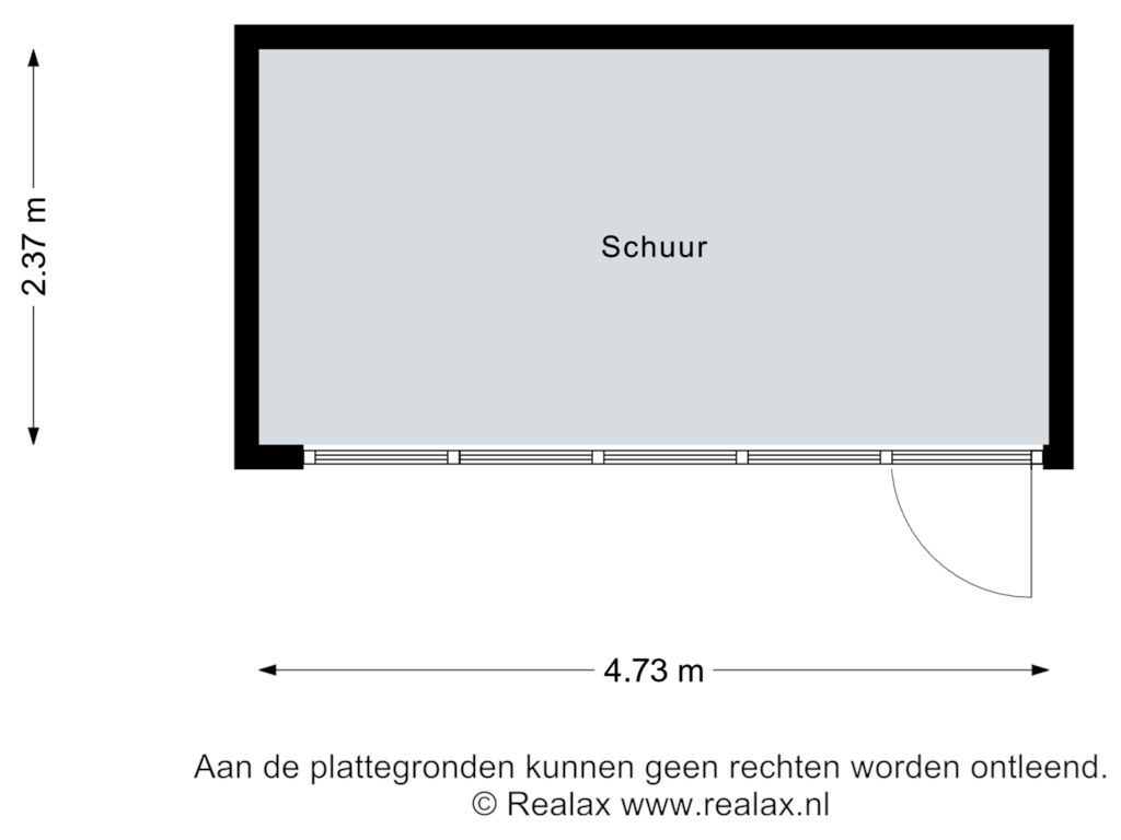 View floorplan of Schuur of Jacob Obrechtstraat 5