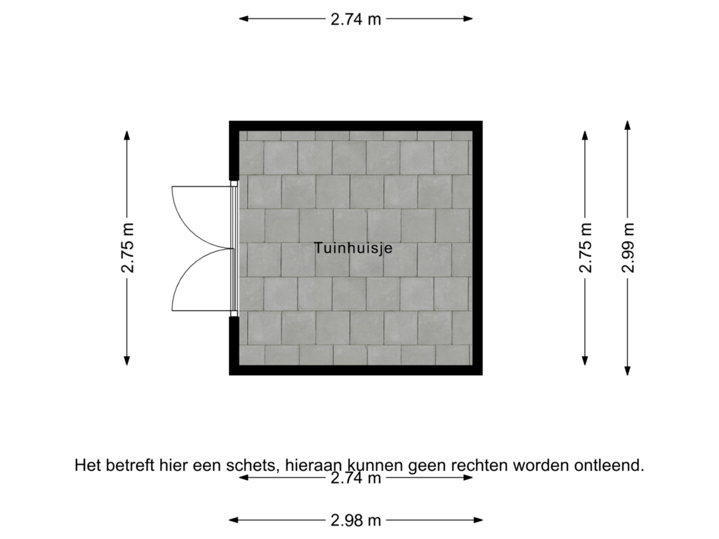 View floorplan of Tuinhuisje of Noordbroeksterstraat 31