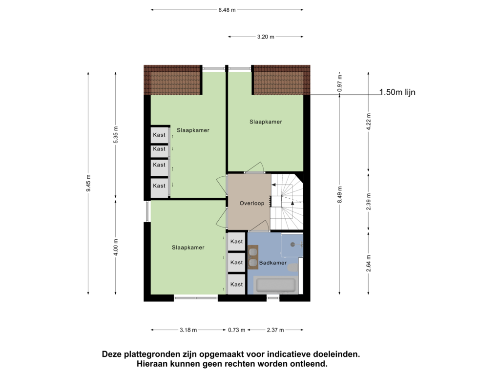 Bekijk plattegrond van Eerste Verdieping van Bonekruidstraat 26