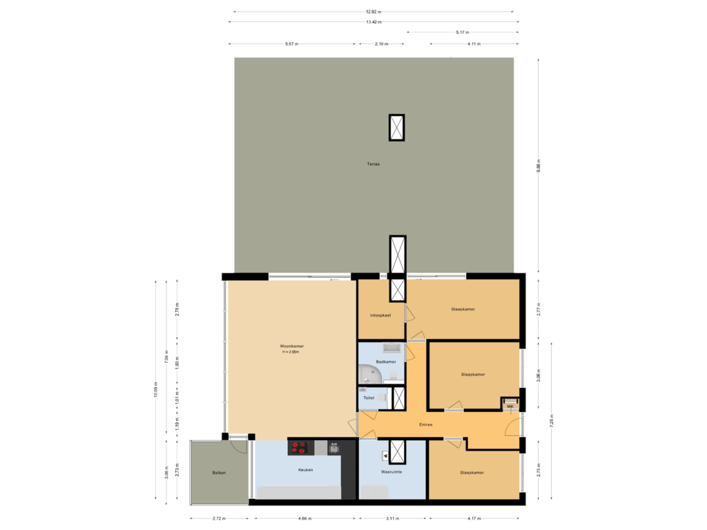 Bekijk plattegrond van Appartement van De Hoven 101