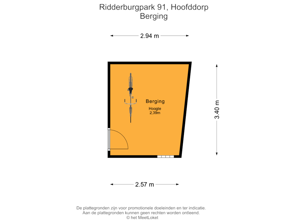 Bekijk plattegrond van Berging van Ridderburgpark 91