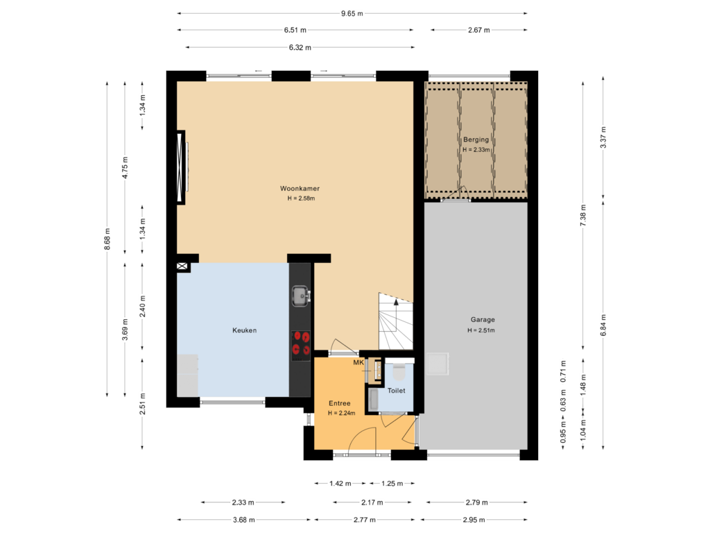 Bekijk plattegrond van Begane grond van Gondel 27 31