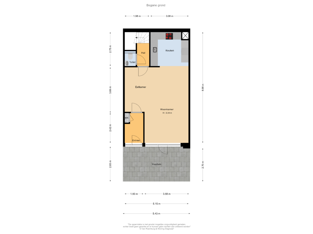 Bekijk plattegrond van Begane grond van Martini van Geffenstraat 44