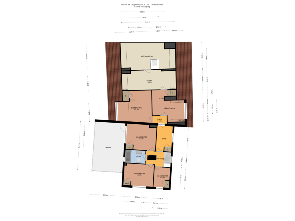 Bekijk plattegrond van EERSTE VERDIEPING van Willem de Zwijgerweg 74-A