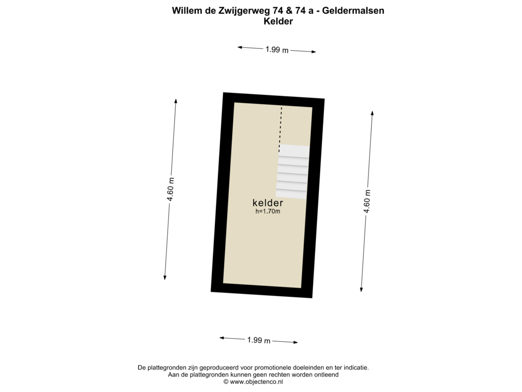 Bekijk plattegrond van KELDER van Willem de Zwijgerweg 74-A