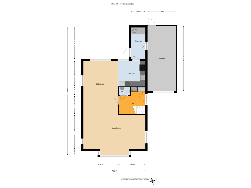 View floorplan of Begane grond of Maasdijk 18-B