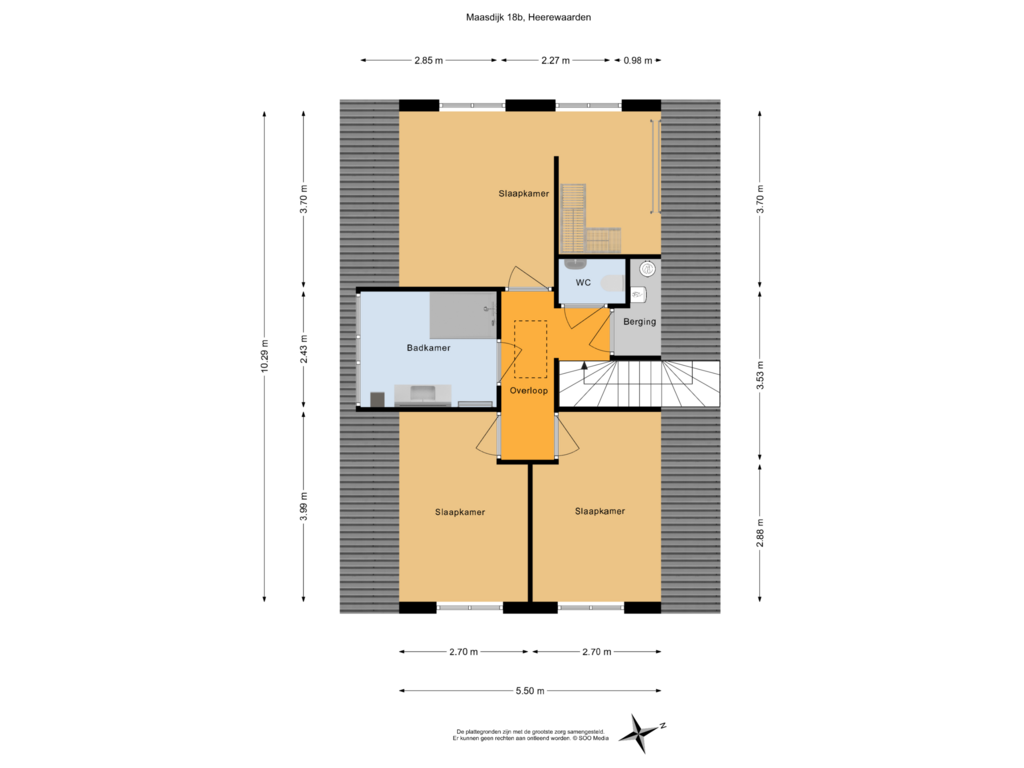 View floorplan of 1e Verdieping of Maasdijk 18-B