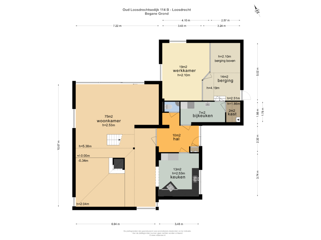 View floorplan of BEGANE GROND of Oud-Loosdrechtsedijk 114-B