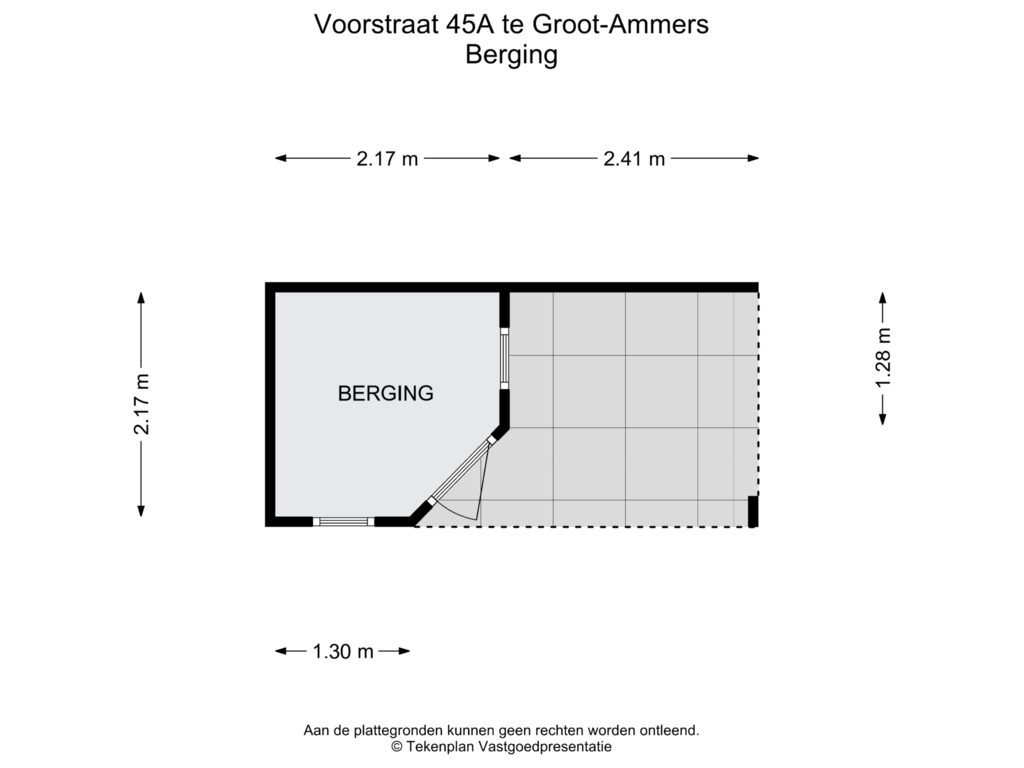 Bekijk plattegrond van Berging van Voorstraat 45-A