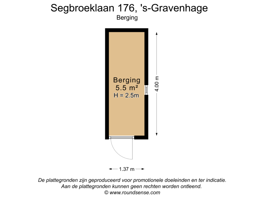 Bekijk plattegrond van Berging van Segbroeklaan 176