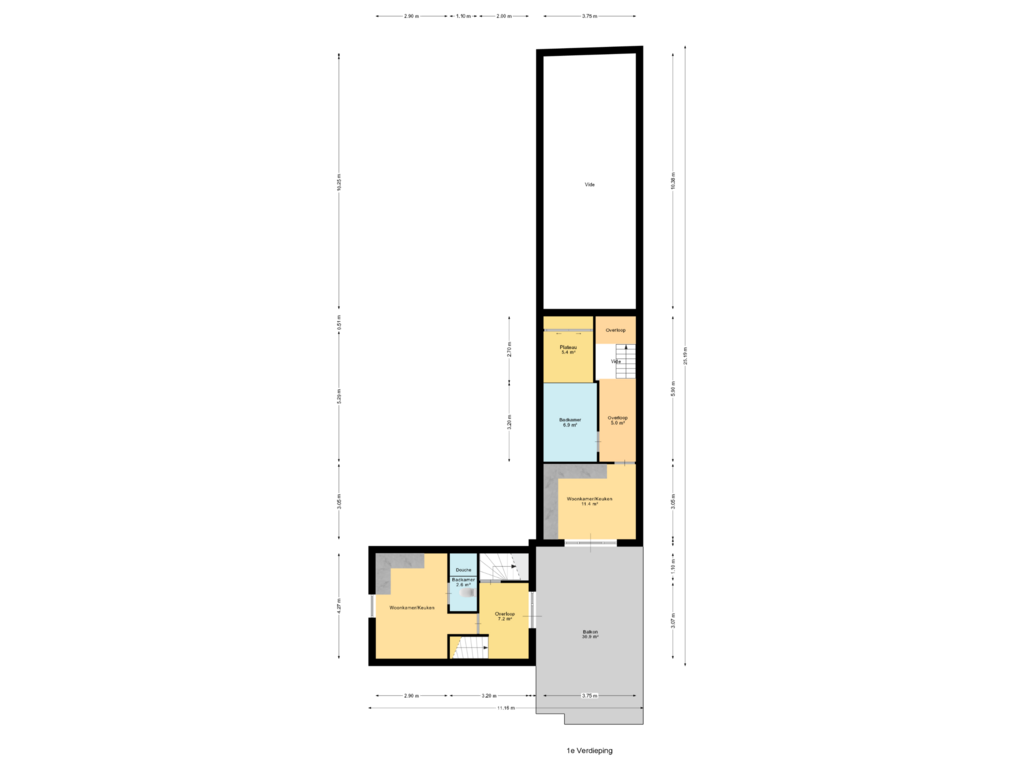 Bekijk plattegrond van 1e Verdieping van Haven 56