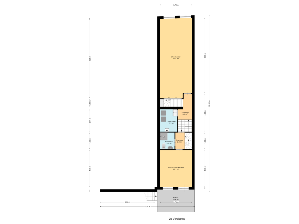 Bekijk plattegrond van 2e Verdieping van Haven 56