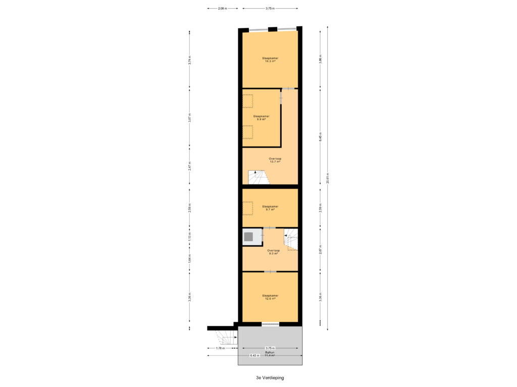 Bekijk plattegrond van 3e Verdieping van Haven 56