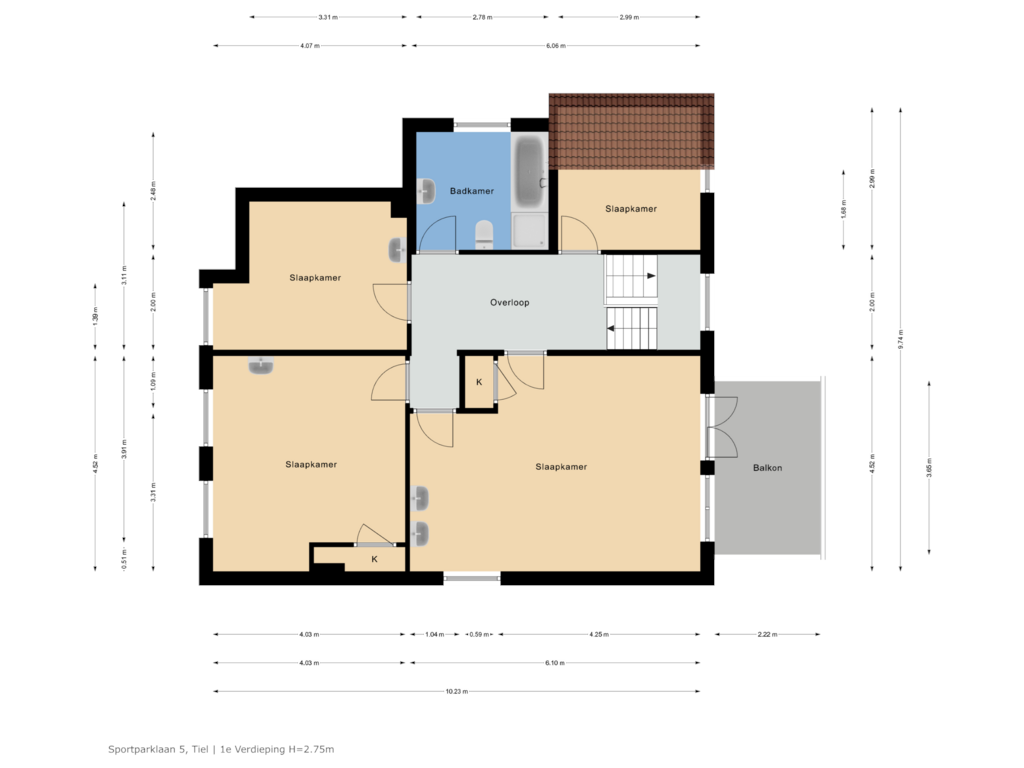 Bekijk plattegrond van 1e Verdieping van Sportparklaan 5