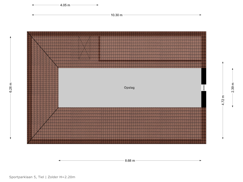 Bekijk plattegrond van Zolder van Sportparklaan 5