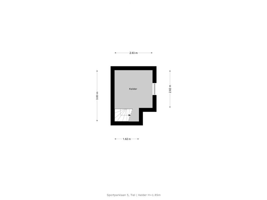 Bekijk plattegrond van Kelder van Sportparklaan 5