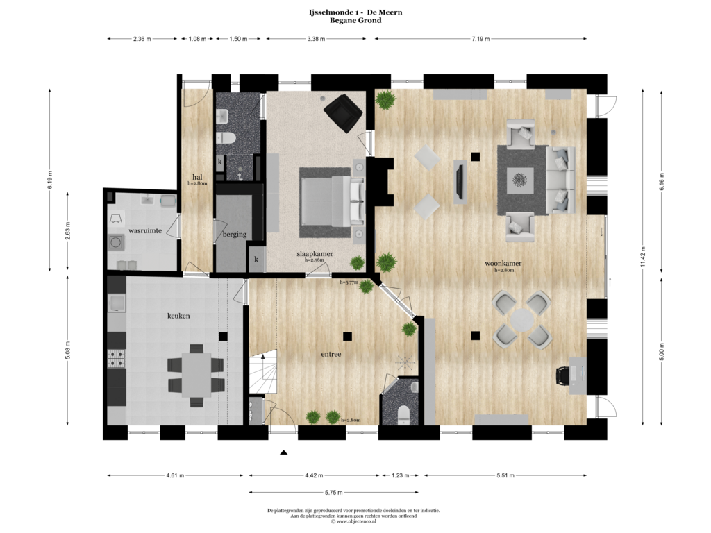 View floorplan of BEGANE GROND of IJsselmonde 1