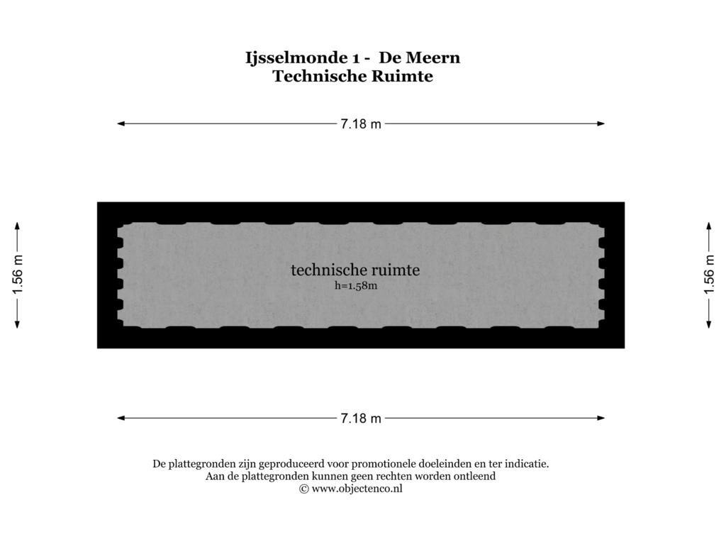 View floorplan of TECHNISCHE RUIMTE of IJsselmonde 1