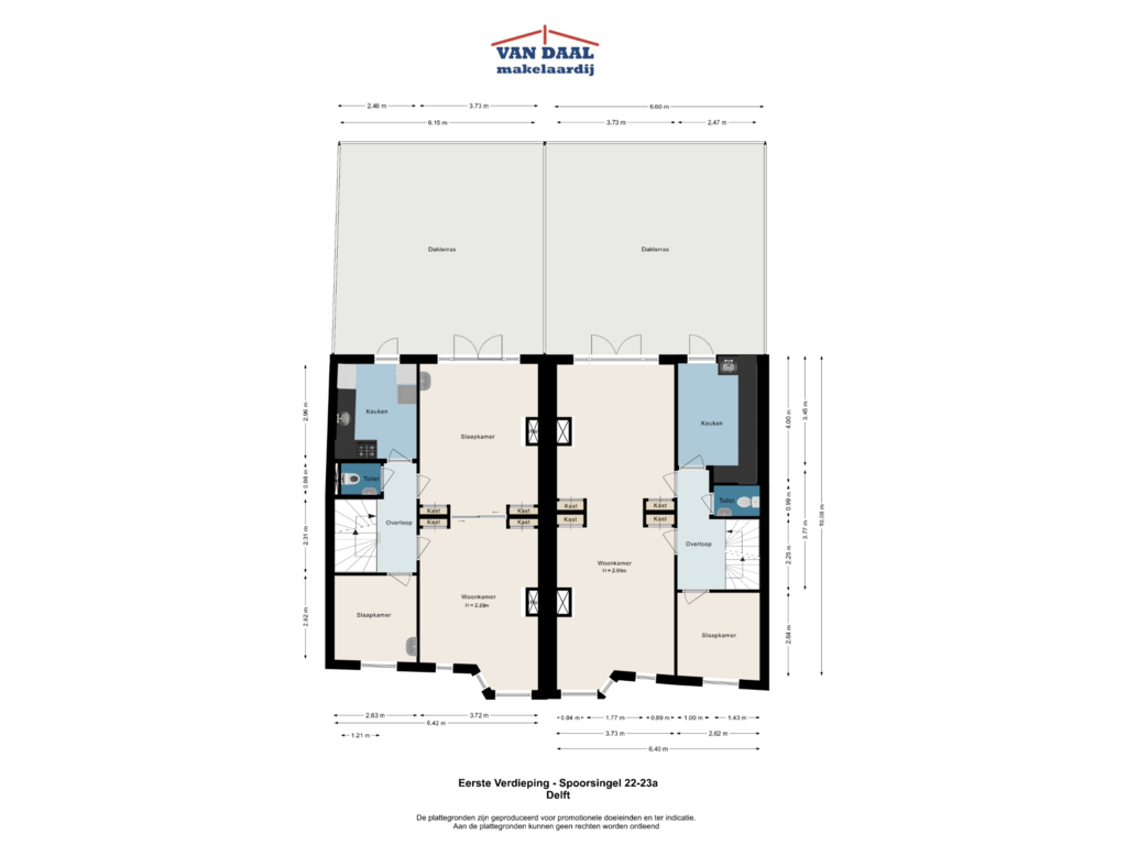 Bekijk plattegrond van Eerste verdieping van Spoorsingel 22