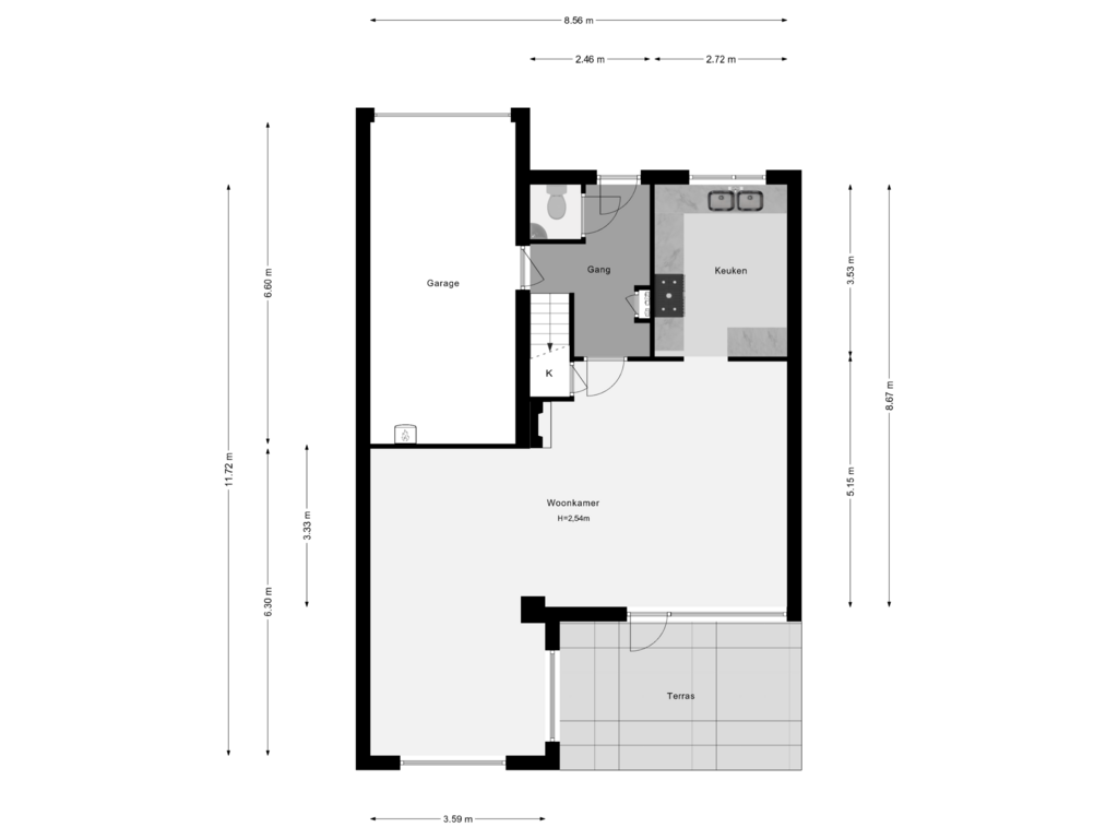 Bekijk plattegrond van Begane Grond van Kornelis van Tollaan 27