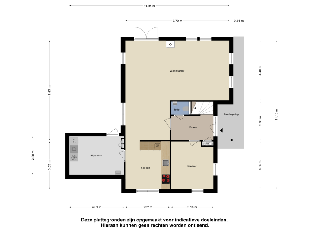 View floorplan of Begane Grond of Benedenberg 118