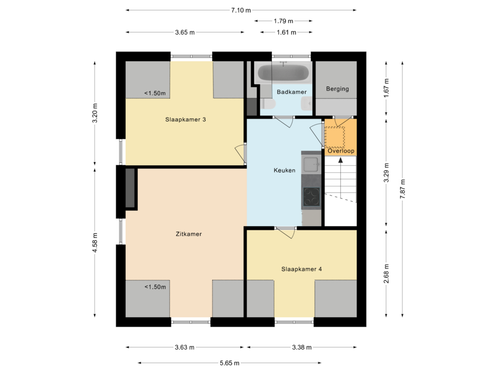 Bekijk plattegrond van Tweede woonlaag van Voorstraat 81