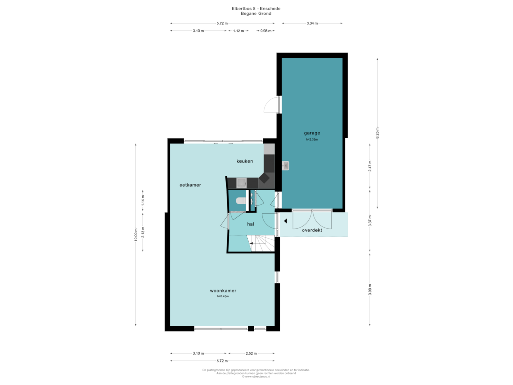 Bekijk plattegrond van BEGANE GROND van Elbertbos 8