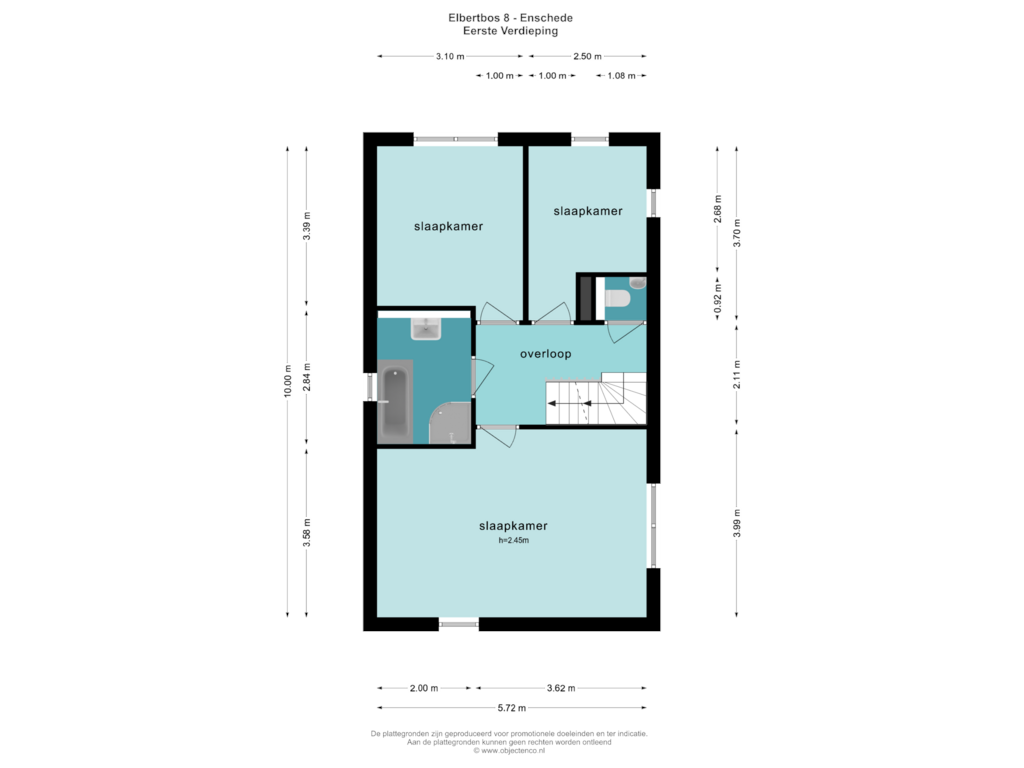 Bekijk plattegrond van EERSTE VERDIEPING van Elbertbos 8