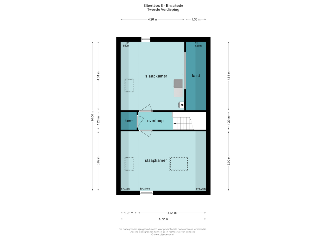 Bekijk plattegrond van TWEEDE VERDIEPING van Elbertbos 8