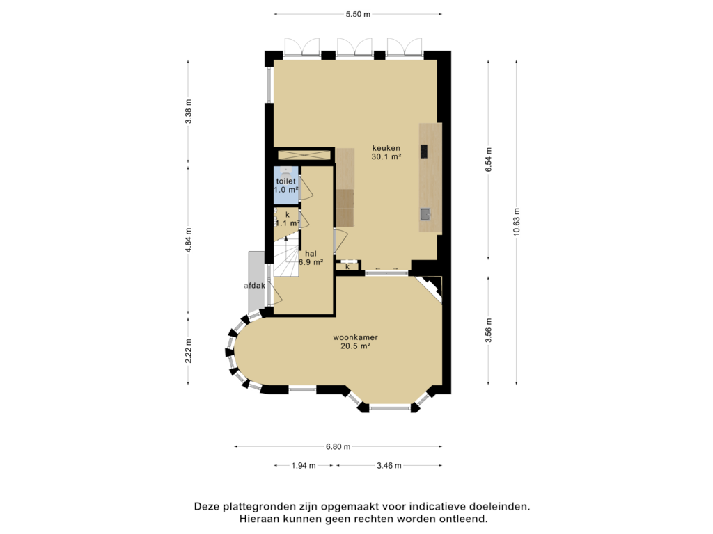 View floorplan of Begane grond of Julianalaan 111