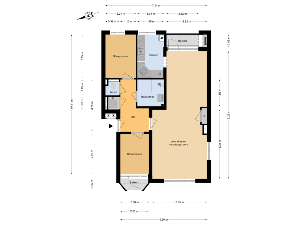 Bekijk plattegrond van Plattegrond van Jonker Fransstraat 124-C