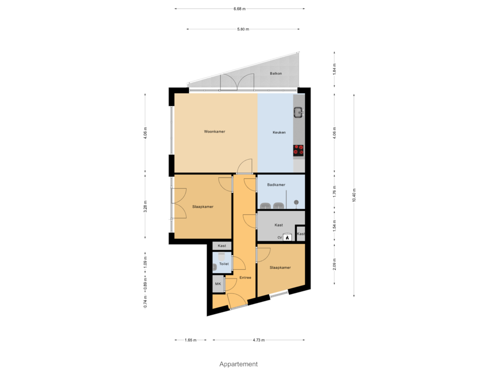 Bekijk plattegrond van Appartement van Bernhardlaan 70