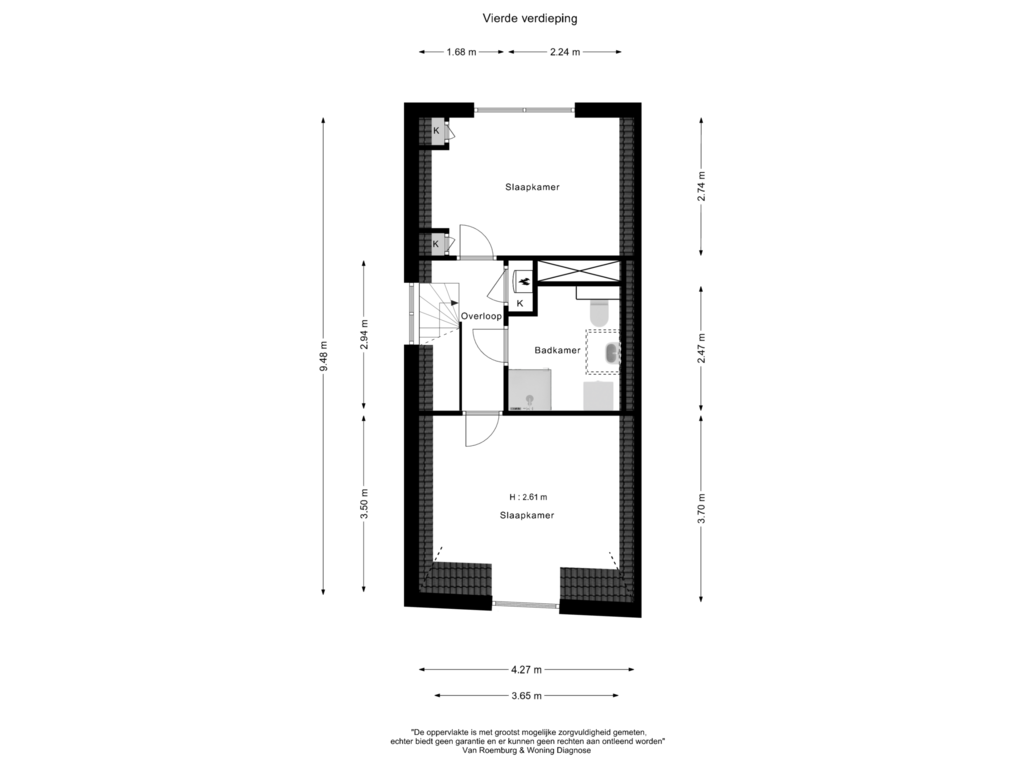 Bekijk plattegrond van Vierde verdieping van Nieuwe Hoogstraat 27-B