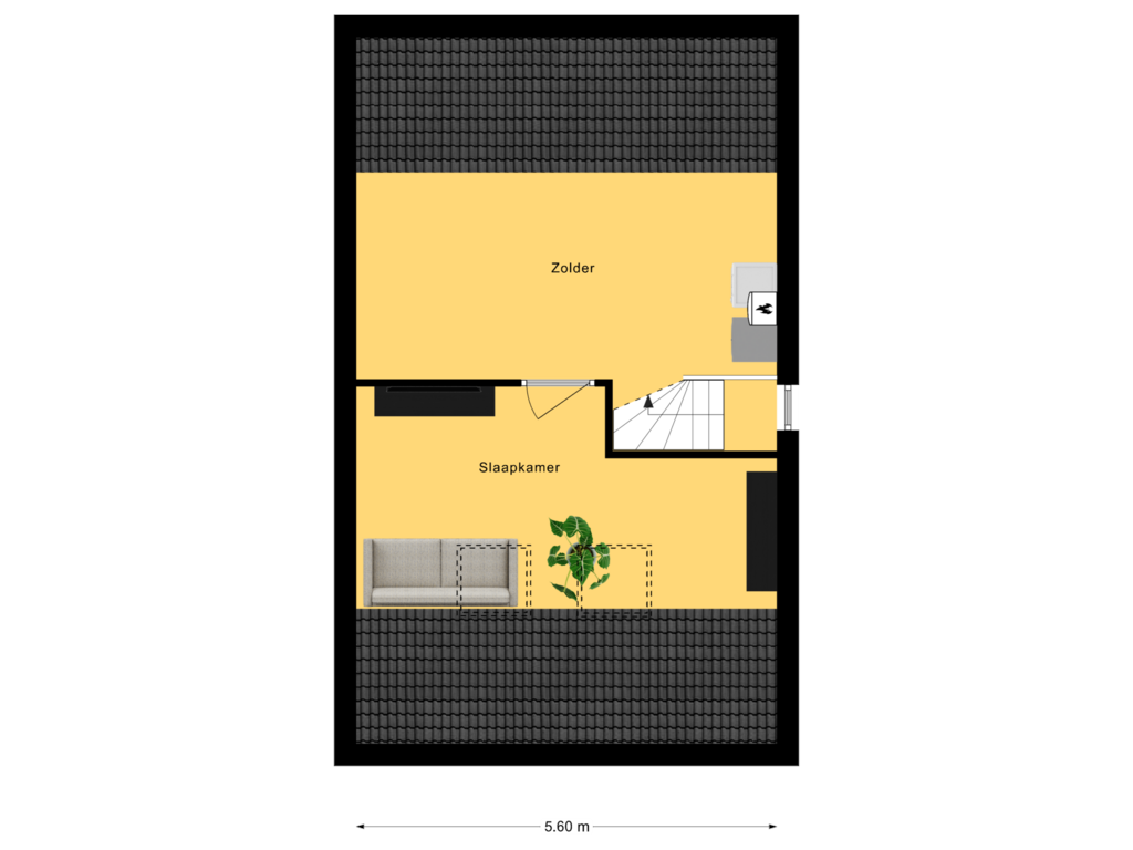 View floorplan of 2e Verdieping of Het Kortegarde 8