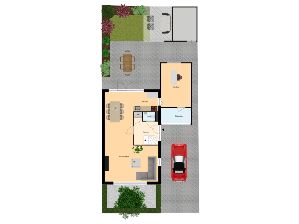 View floorplan of Kadastrale Kaart of Het Kortegarde 8