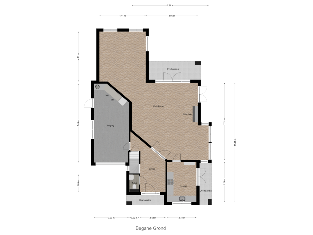 Bekijk plattegrond van Begane Grond van Oosterse Lageweg 2