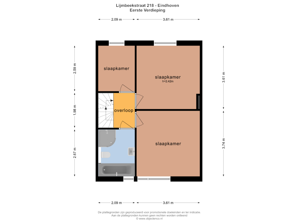 Bekijk plattegrond van Eerste Verdieping van Lijmbeekstraat 218