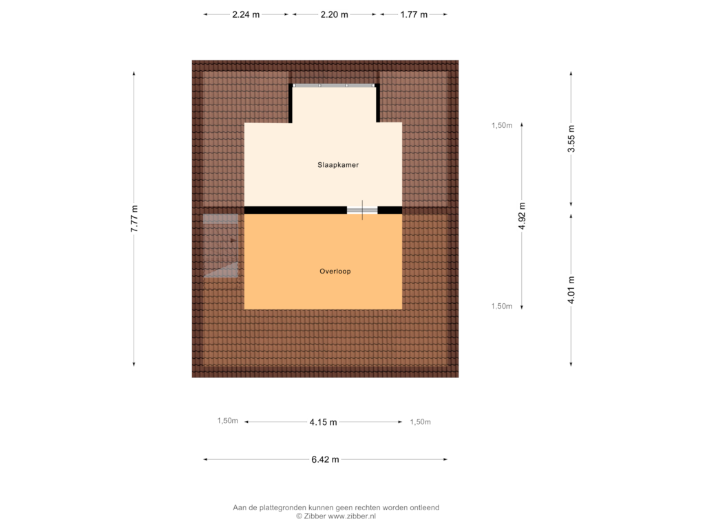 View floorplan of Tweede Verdieping of Aan de Vier Gebroeders 14