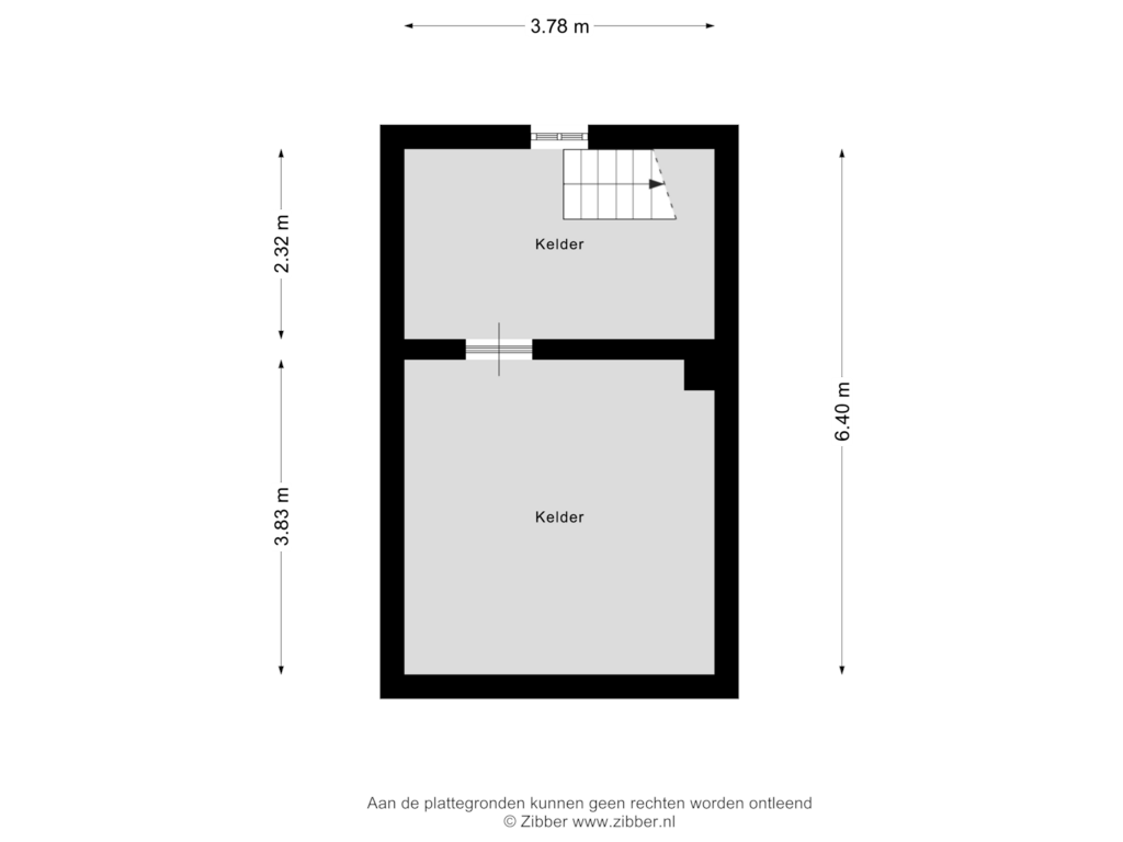 View floorplan of Kelder of Aan de Vier Gebroeders 14