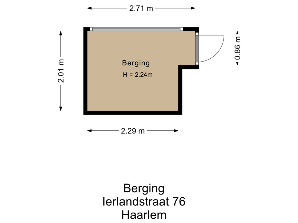 Bekijk plattegrond van Berging van Ierlandstraat 76