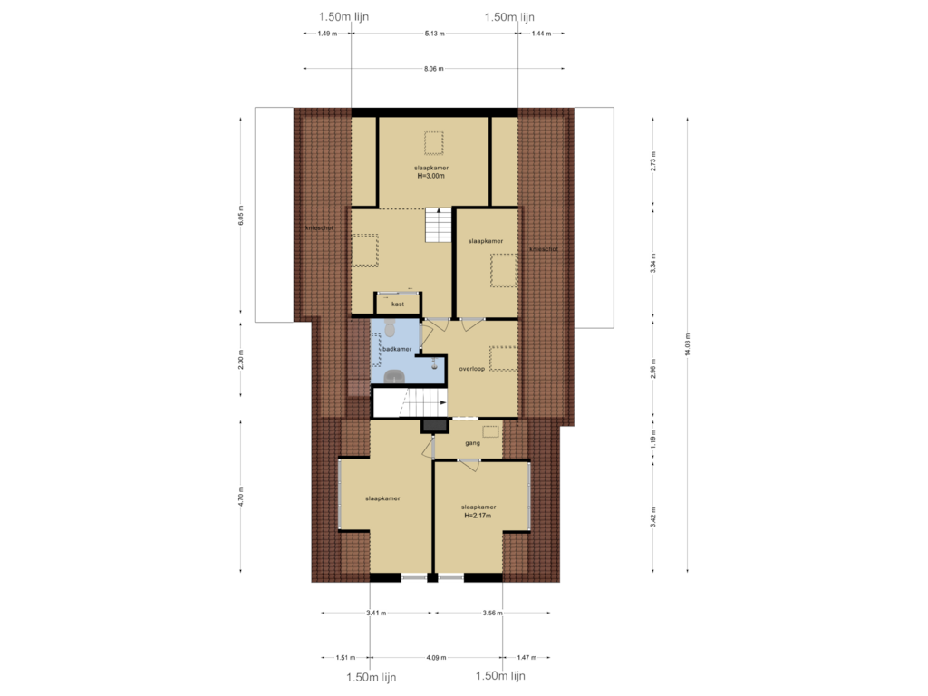 View floorplan of Eerste Verdieping of Lugtenbergerweg 12