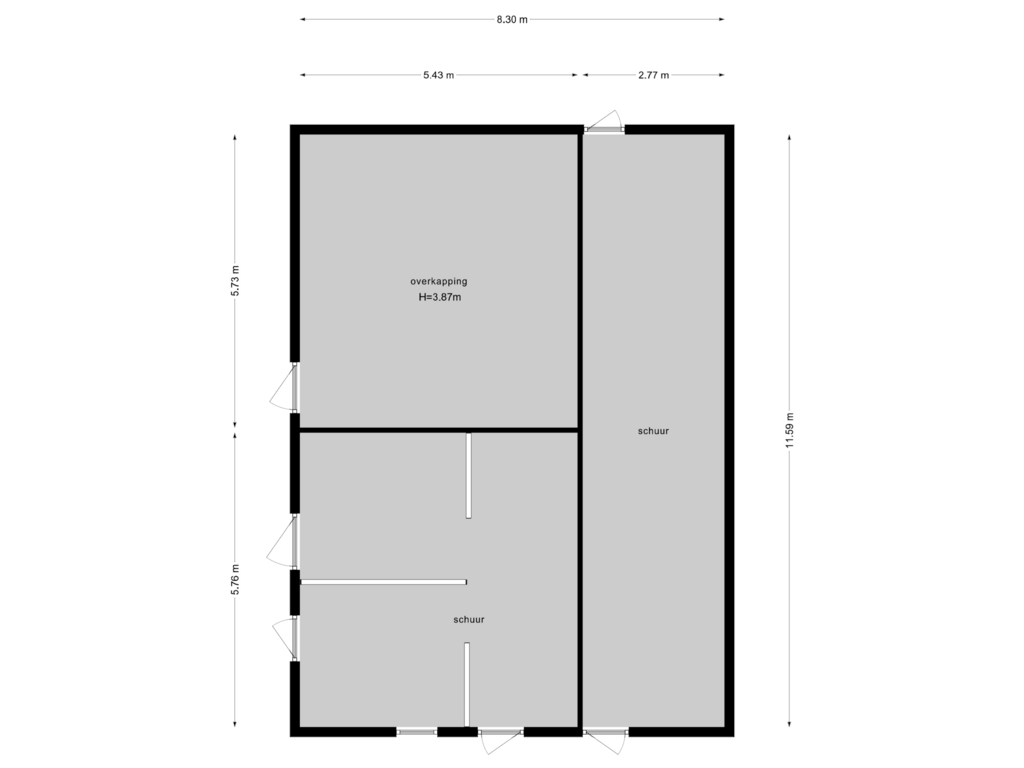 View floorplan of Schuur of Lugtenbergerweg 12