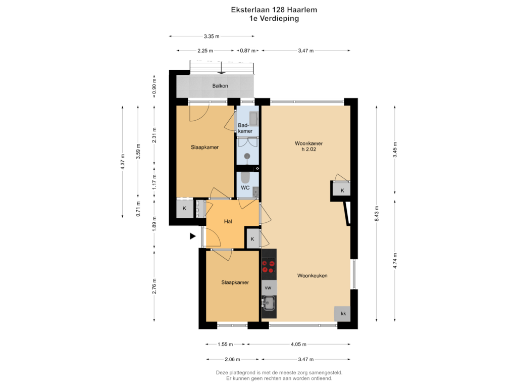 Bekijk plattegrond van 1e Verdieping van Eksterlaan 128