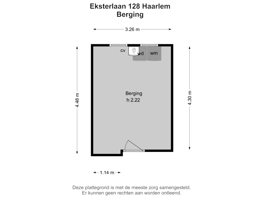 Bekijk plattegrond van Berging van Eksterlaan 128