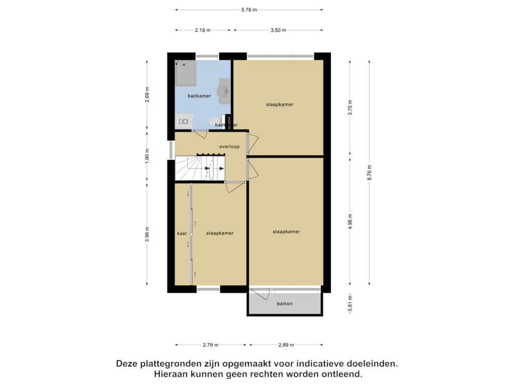 Bekijk plattegrond van Eerste Verdieping van De Slikslede 23