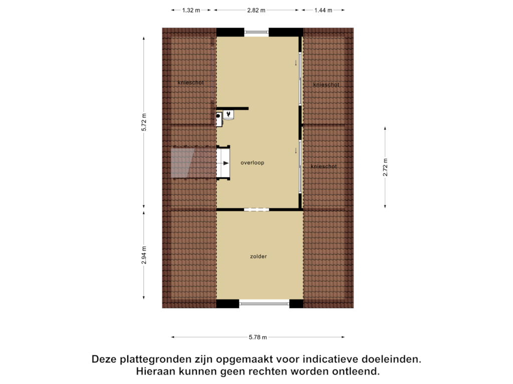 Bekijk plattegrond van Zolder van De Slikslede 23