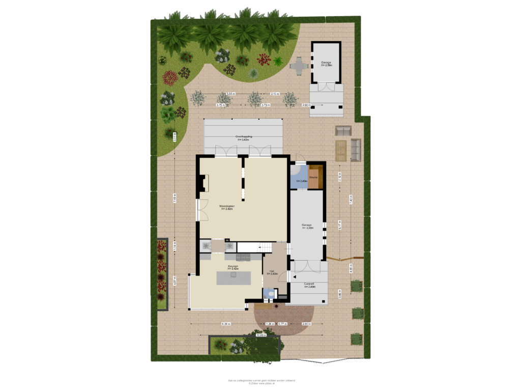 Bekijk plattegrond van Begane grond + Tuin van Hertoglaan 50