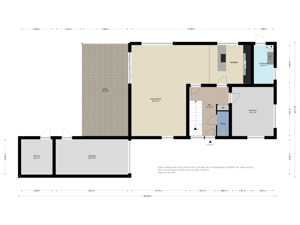 Bekijk plattegrond van begane grond van Vogelzankweg 32